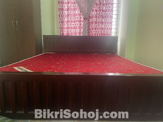 6/7 Melamain Wood Bed with mattress